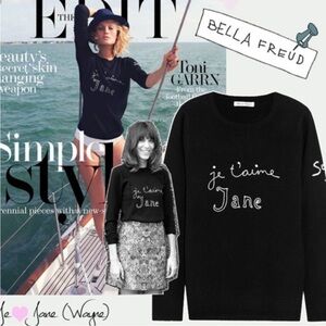Bella Freud Black Crew Neck Sweater xs